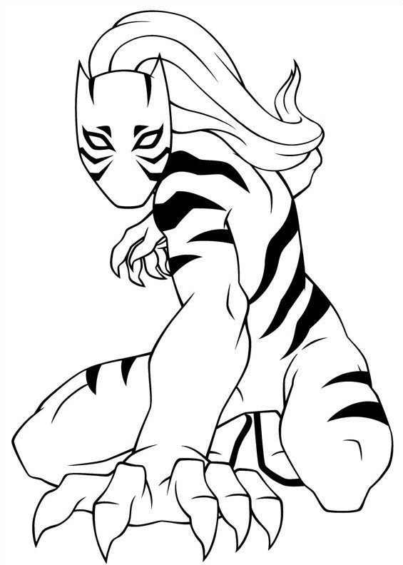 Print white tiger kleurplaat